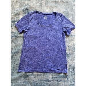 Nike Dri Fit Iris Blue Purple Heathered Purple Legend Scoop Neck Tee Medium